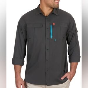 NWT The American Outdoorsman Long Sleeve Black River Fishing Shirt Medium